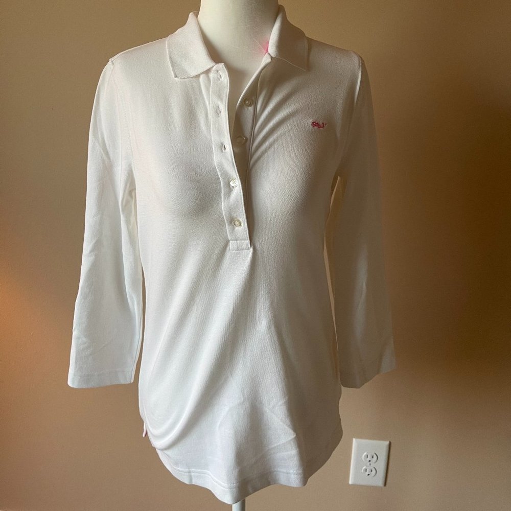 Vineyard Vines 3/4 Length Sleeve Shoreline Polo